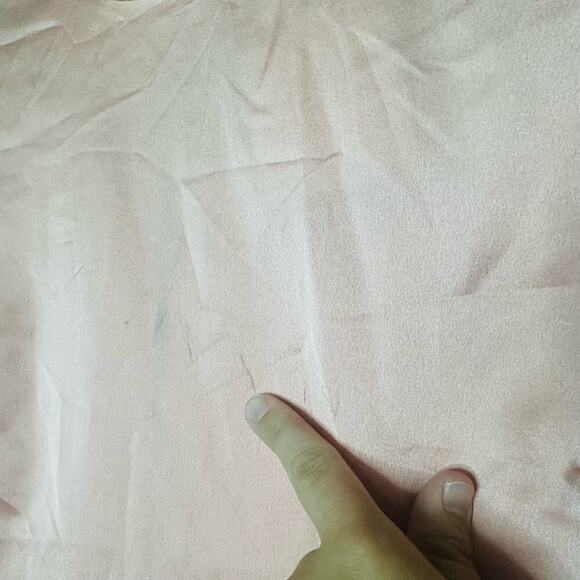 NWT LITTLE MISTRESS Women's Pink Satin Ruffle Long Sleeve Zip Back Top Size US 8 - Picture 8 of 9